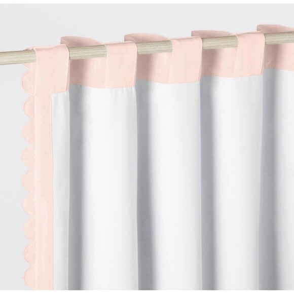SET OF 2 42"W x 84"L Scallop Kids' Blackout Window Curtain Panel Pink-Pillowfort - Picture 6 of 7